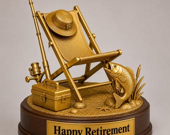 Retirement Gift For Fishing lover, Retirement Trophy Gift idea for retirement