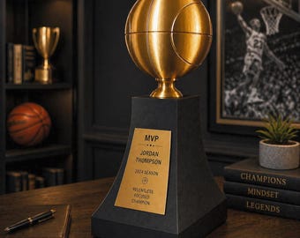 MVP Basketball Trophy |Personalized Sports Trophy | 3D Printed Basketball Award | Coach Gift | Team MVP Trophy | Sports Memorabilia Gift