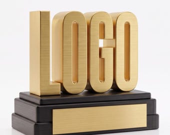 Business Logo Trophy, Custom trophy, Business Brand Logo Design , 3D Trophy, Corporate Trophy, Company Award Office Award, Business Award
