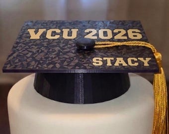 Class College Graduation Cap Cake Topper with Tassel, Personalized College Style Cake Decoration, Graduation Party, Senior Cake Topper