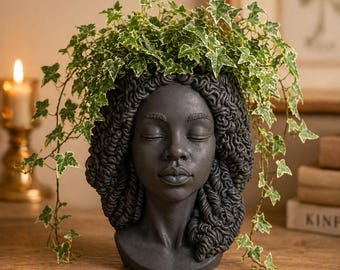 Face Planter STL | 3D Print Planter File | Sculptural Bust Plant Pot | Modern Home Decor STL | Succulent Planter Digital Download