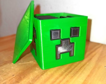 Creeper Video Game Cartridge Storage Cube| Portable Game Storage| Video Game Lovers Gift