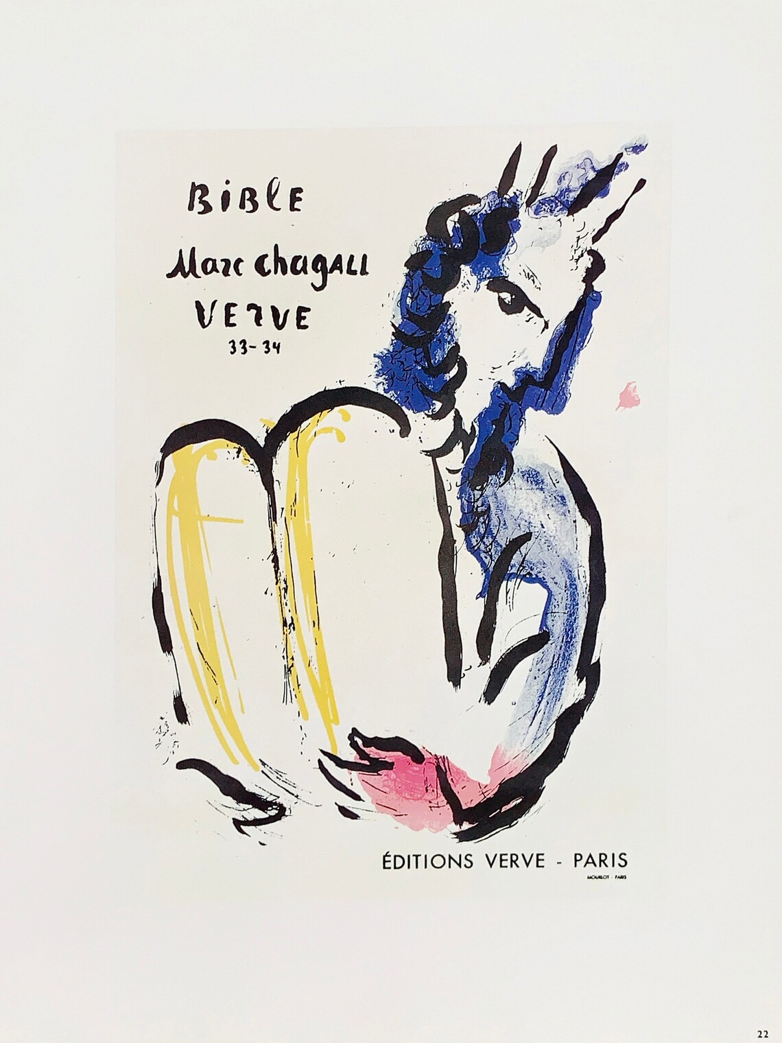 1989 Marc Chagall Exhibition Poster offset Lithograph Etsy
