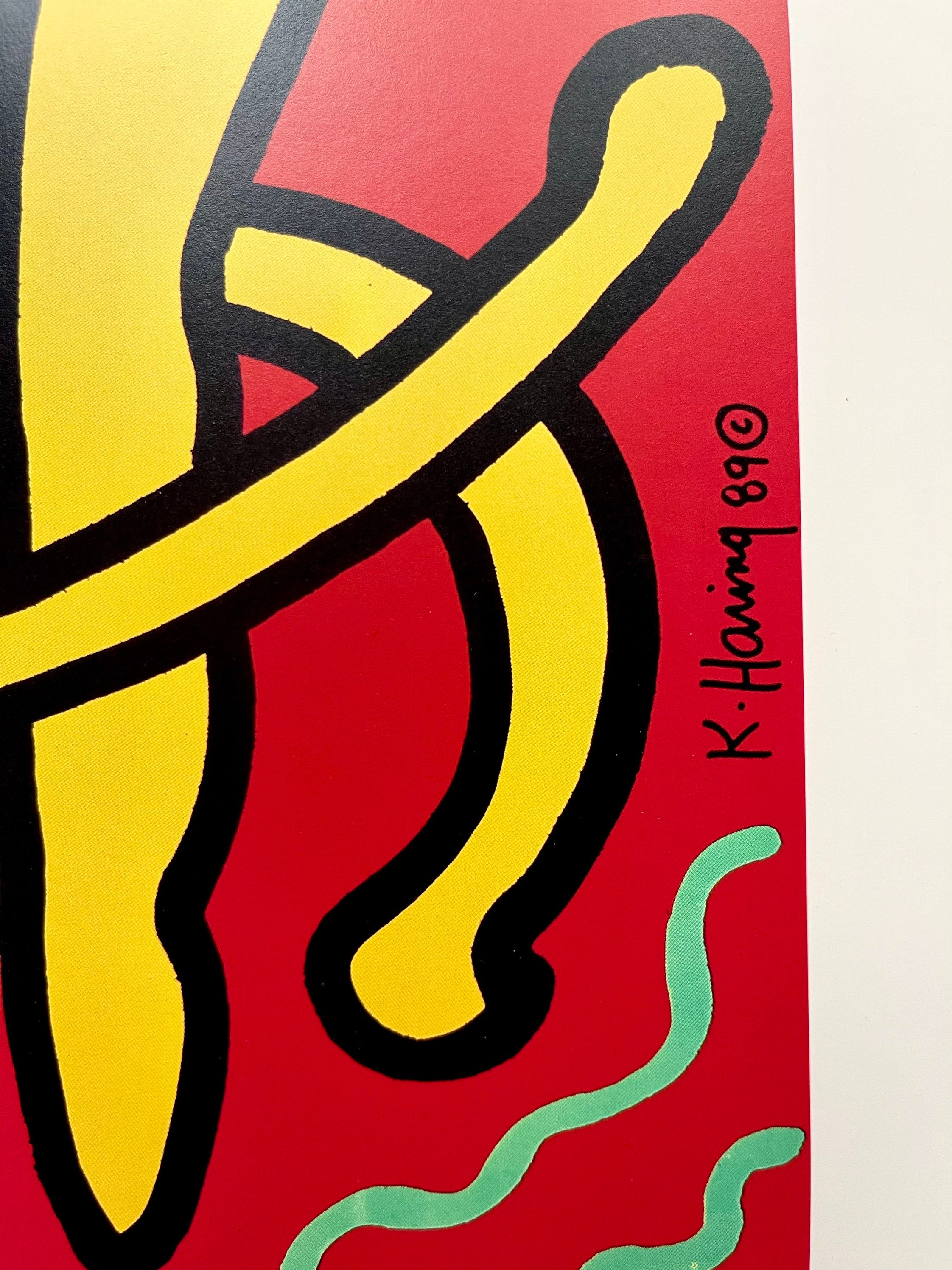 1993 Keith Haring OFFICIAL Original LITHOGRAPH PRINT authorized by the