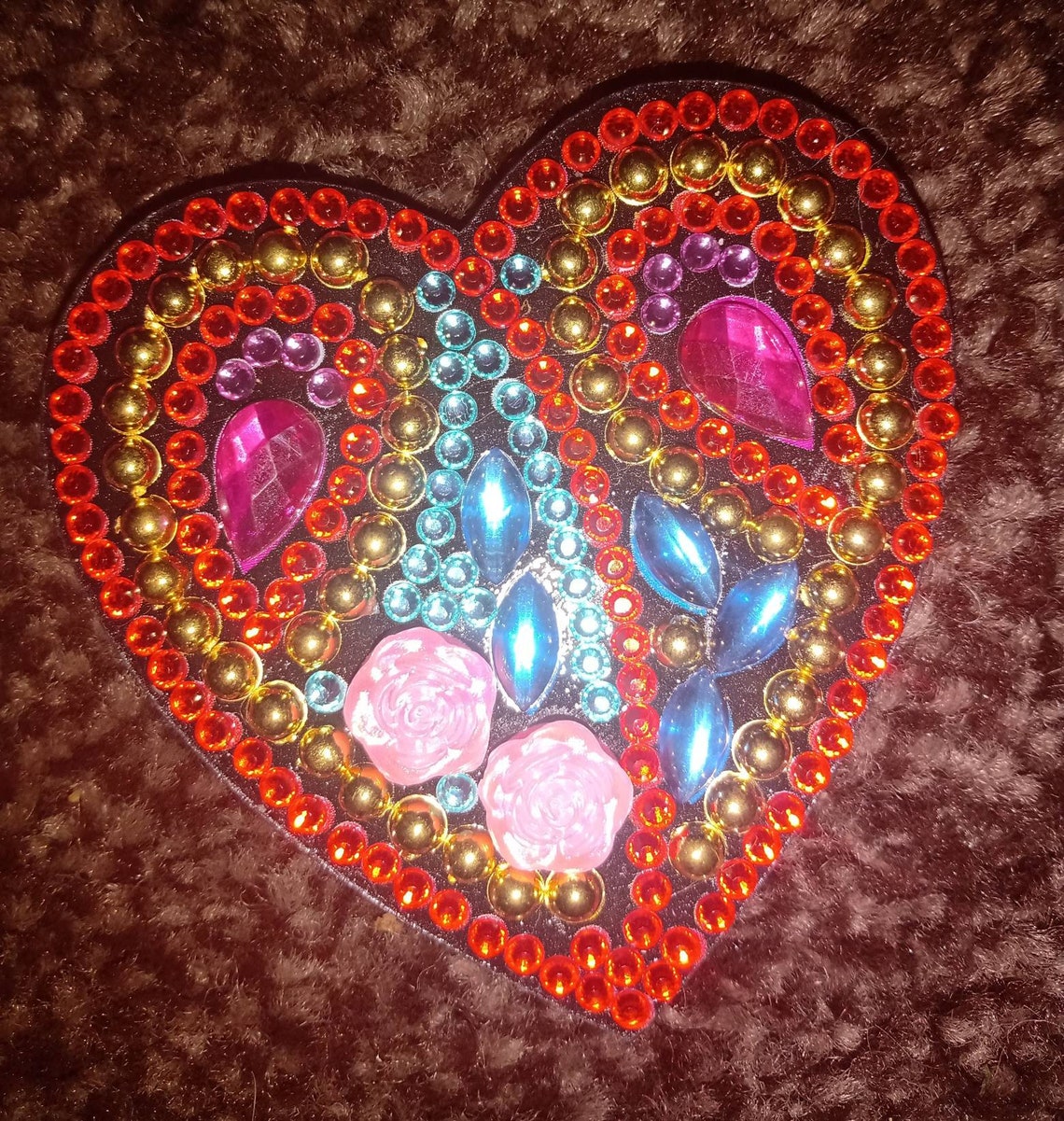 Completed diamond painting fridge in a mix of designs. Etsy