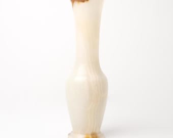 Large Mid-Century Onyx Vase | Natural Stone Decor