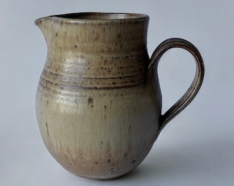 Vintage Studio Pottery Jug | Handmade Speckled Vase | Drip Glaze Ceramic | Vintage Jug Vase