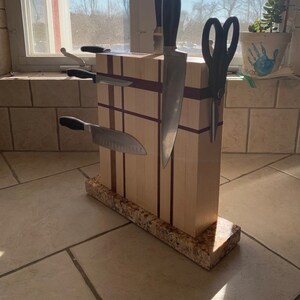 Magnetic Knife Block / Wooden Knife Holder MADE TO ORDER