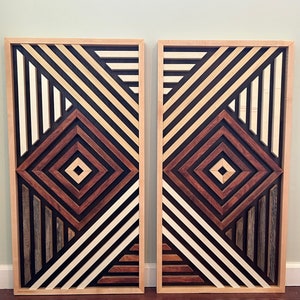 Geometric wood wall art | Modern Wood Wall Panel | Minimalist wall art | Home décor | Wall wood décor