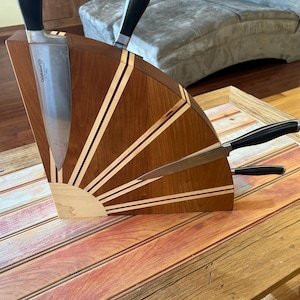 Modern Magnetic Knife Block / Wooden Knife Holder