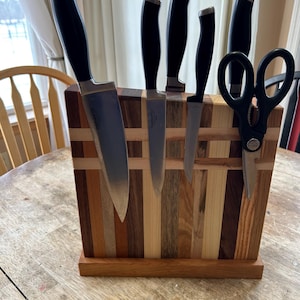 Modern Magnetic Knife Block / Wooden Knife Holder MADE TO ORDER