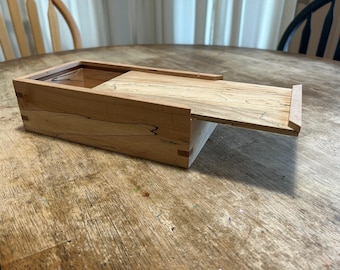 Wooden Pencil Box with Sliding Top | Minimalist Desk Organizer