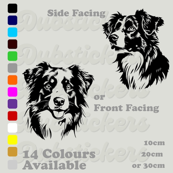 Australian Shepherd Dog Head Decal | Vanlife | Campervan | Car | Decal Sticker | Vinyl Sticker | Car Window | Car Bumper | Transfer