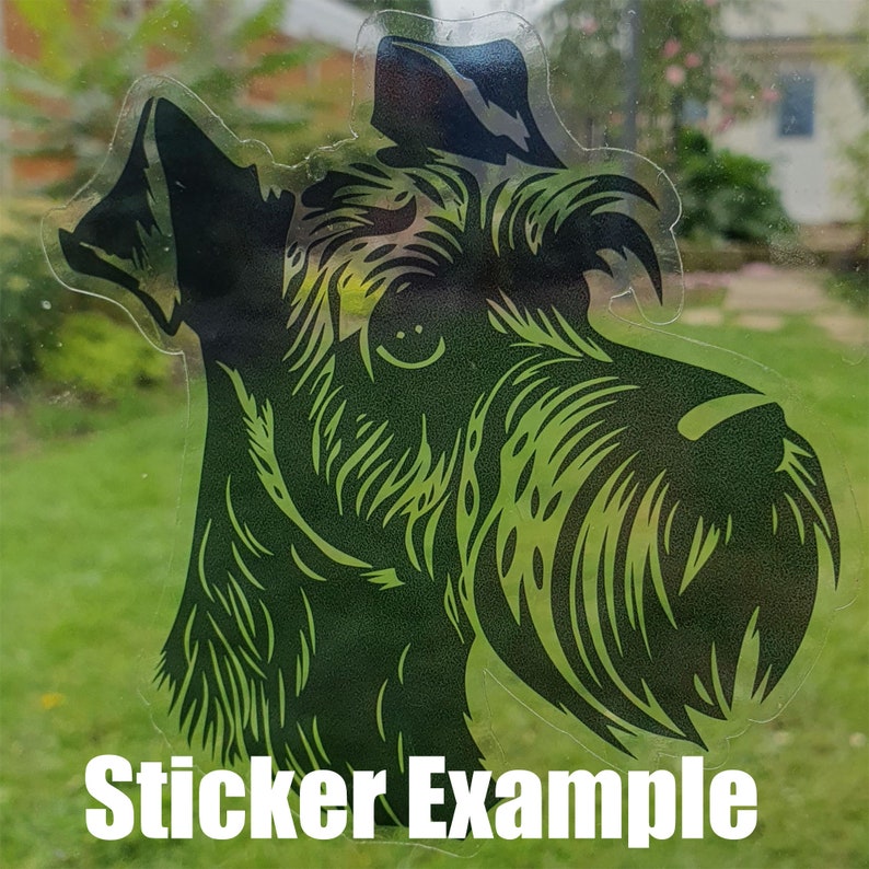 Miniature Schnauzer Dog Head Decal Vinyl Waterproof Sticker Car Window