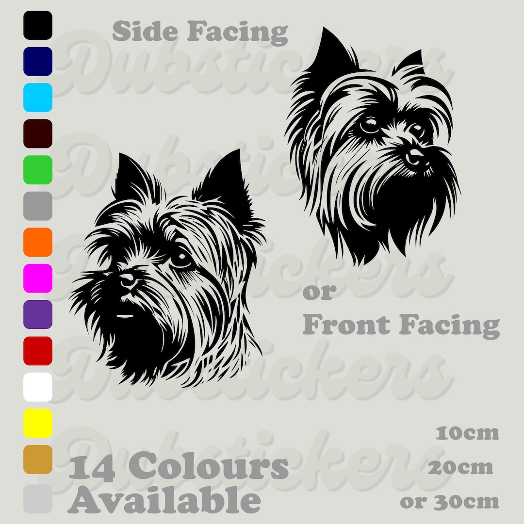 Yorkshire Terrier Decal Yorkie Dog Head Vinyl Sticker Car Window Car ...