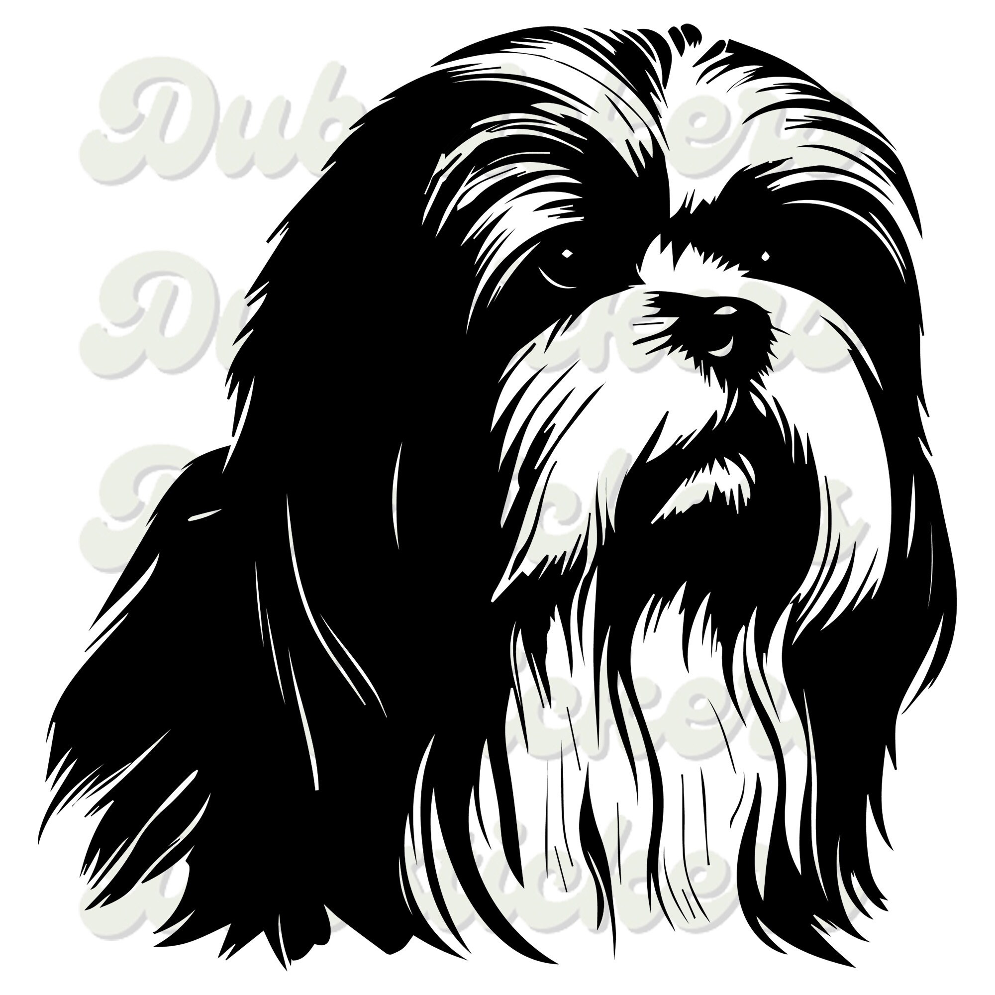 Lhasa Apso Dog Head Vinyl Waterproof Sticker Car Window Walls Vinyl
