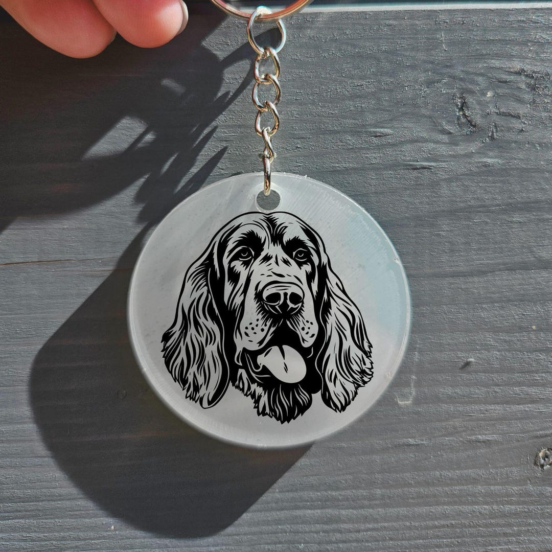 Spinone Italiano Keyring Key Chain Dog Design Acrylic Keychain Back to