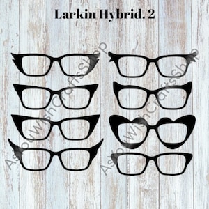 Larkin, paire de lunettes compatible, hybride, Topper, SVG, téléchargement numérique, lunettes Svg, monture de lunettes Svg, lunettes, fichier de coupe pour Cricut