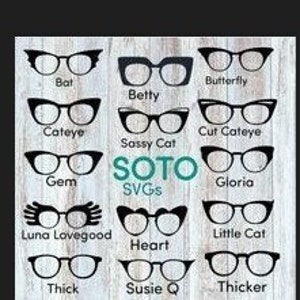 Soto, paire de lunettes compatible, hybride, cadres, décoration de table, SVG, téléchargement numérique, lunettes Svg, lunettes cadre Svg, fichier de coupe pour cricut