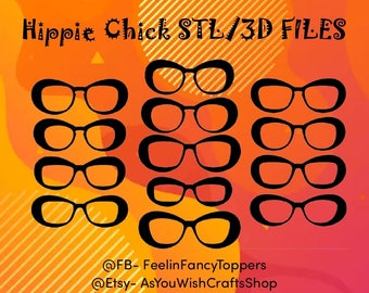 Hippie Chick, Pair Eyewear compatible, 3D printer file, STL file, STL Digital Download, Eyeglasses, Eyeglass Frame STL, Magnetic glasses