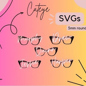 Cat Eye topper DIY file, Pair Eyewear compatible, SVG file, Drew, Harper, Jessie, Murphy, Quinn, 5mm round magnet holes, Cut File For Cricut