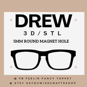 Drew, Pair Eyewear compatible, 3D printer file, STL file, STL Digital Download, Eyeglasses, Eyeglass Frame STL, Magnetic glasses