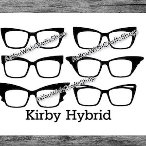 Kirby, paire de lunettes compatible, hybride, lunettes, décoration de table, SVG, téléchargement numérique, lunettes Svg, lunettes Svg, fichier coupe cricut, silhouette