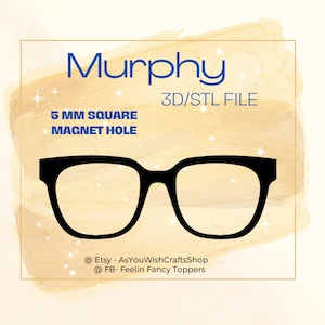 Murphy, Pair Eyewear compatible, 3D printer file, STL file, STL Digital Download, Eyeglasses, Eyeglass Frame STL, Magnetic glasses
