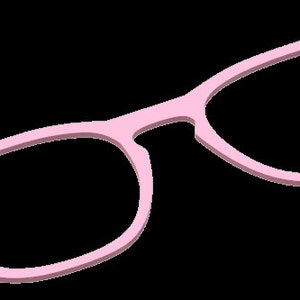 K&ouml;nnte beinhalten: Eine Brille aus rosa Plastik mit einem runden Rahmen.