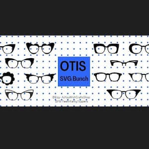 Otis, paire de lunettes, fichiers SVG, topper, SVG, téléchargement numérique, lunettes Svg, lunettes cadre Svg, fichier de coupe pour cricut, clipart
