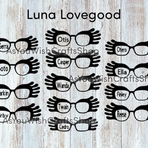 Paire de lunettes compatible, Luna Lovegood, hybride, lunettes, décoration, SVG, téléchargement numérique, lunettes Svg, cadre Svg, fichier de coupe pour Cricut