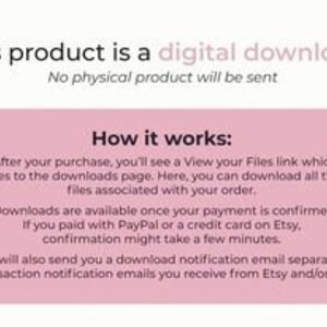 Pu&ograve; includere: Testo che spiega che questo prodotto &egrave; un download digitale e che non verr&agrave; spedito alcun prodotto fisico. Spiega anche come funziona il download, incluso dove trovare il link per il download, quando il download sar&agrave; disponibile e come ricevere un'e-mail di notifica di download.