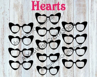 Pair Eyewear compatible, Hearts, Topper, SVG, Digital Download, Eyeglasses Svg, Cut File for Cricut, Silhouette, Magnetic glasses