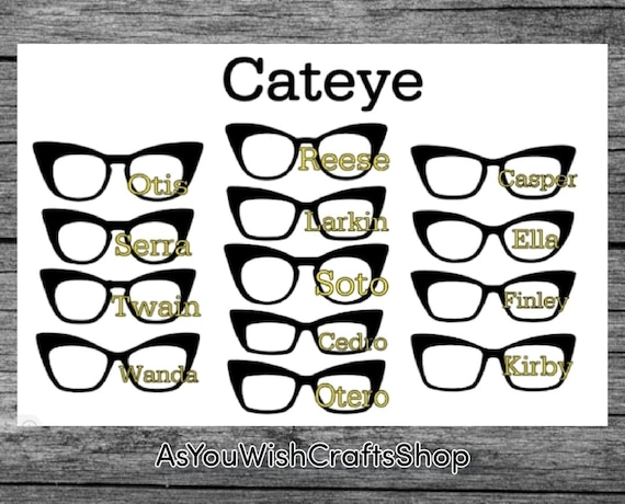 Cateye, Pair Eyewear compatible, Hybrid, Topper, SVG, Digital Download,  Eyeglasses Svg, Eyeglasses Frame Svg, Cut File For cricut