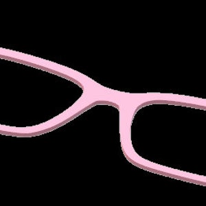 K&ouml;nnte beinhalten: Eine Brille aus rosa Plastik mit einem runden Rahmen.