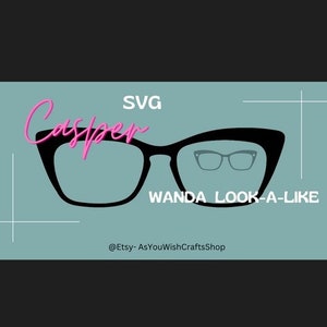 Casper, paire de montures de lunettes, SVG, Topper, téléchargement numérique, fichiers Svg de lunettes, look Wanda, Topper Svg, fichier de coupe pour cricut