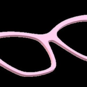 K&ouml;nnte beinhalten: Eine rosafarbene Cat-Eye-Brille.