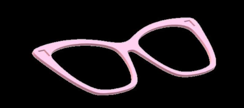 K&ouml;nnte beinhalten: Eine rosafarbene Cat-Eye-Brille.
