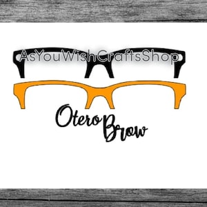 Otero, paire de lunettes compatible, sourcils, Topper, SVG, téléchargement numérique, lunettes Svg, monture de lunettes Svg, fichier de coupe pour cricut, silhouette
