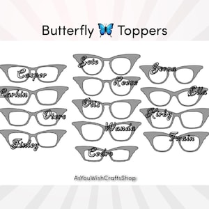Paire de lunettes compatible, papillon hybride, Topper, SVG, téléchargement numérique, lunettes Svg, monture de lunettes Svg, lunettes, fichier de coupe pour cricut