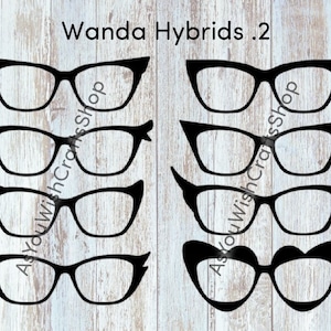 Wanda, Pair Eyewear compatible, Eyewear, Topper, SVG, Digital Download, Eyeglasses Svg, Cut File for Cricut, Silhouette, Magnetic glasses