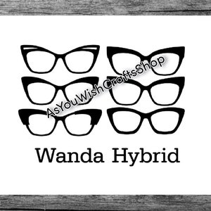 Wanda, Eyewear kompatibel, Hybrid, Topper, SVG, Digital Download, Brillen SVG, Brillen Rahmen SVG, Schnittdatei für Cricut, Silhoutte