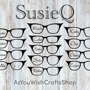 Paire de lunettes compatible, Susie Q, Topper, SVG, téléchargement numérique, lunettes Svg, fichier de coupe pour Cricut, Silhouette, lunettes magnétiques,