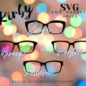 Kirby, hybride, compatible avec une paire de lunettes, fichier SVG, téléchargement numérique, lunettes magnétiques SVG, fichier de coupe pour Cricut