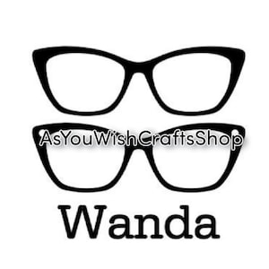 Wanda, paire de lunettes compatible, lunettes, Topper, SVG, téléchargement numérique, lunettes Svg, monture de lunettes Svg, fichier de coupe pour cricut, silhouette