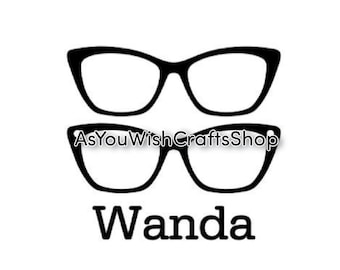 Wanda, Brillenfassung kompatibel, Brille, Topper, SVG, Digital Download, Brillen svg, Brillenrahmen svg, Cut File For cricut, Silhoutte