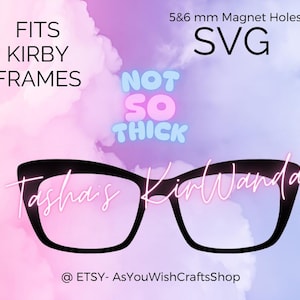 Kirby, KirWanda NST, paire de lunettes compatible, fichier SVG, téléchargement numérique, lunettes magnétiques SVG, fichier de coupe pour Cricut, trous pour aimants de 5 et 6 mm