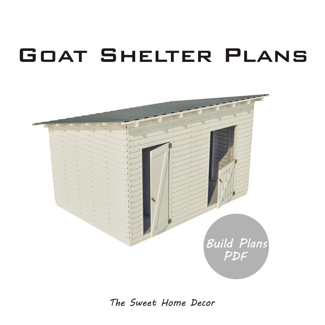 Diy Goat Shelter Plans With Storage Shed. Wooden Goat Shed Etsy