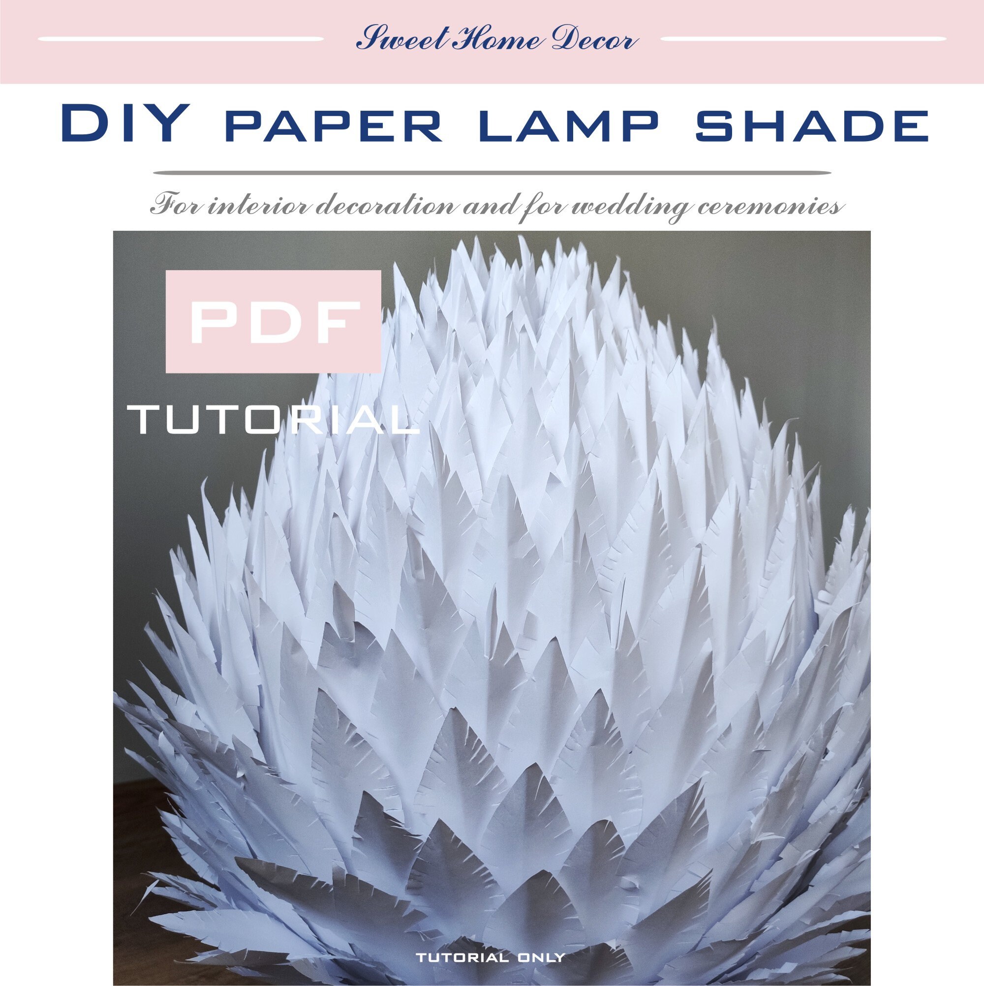 DIY paper lamp shade/patterns pdf tutorial/lamp Etsy