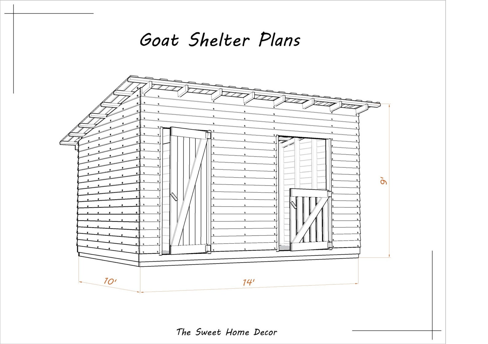 Diy Goat Shelter Plans With Storage Shed. Wooden Goat Shed Etsy